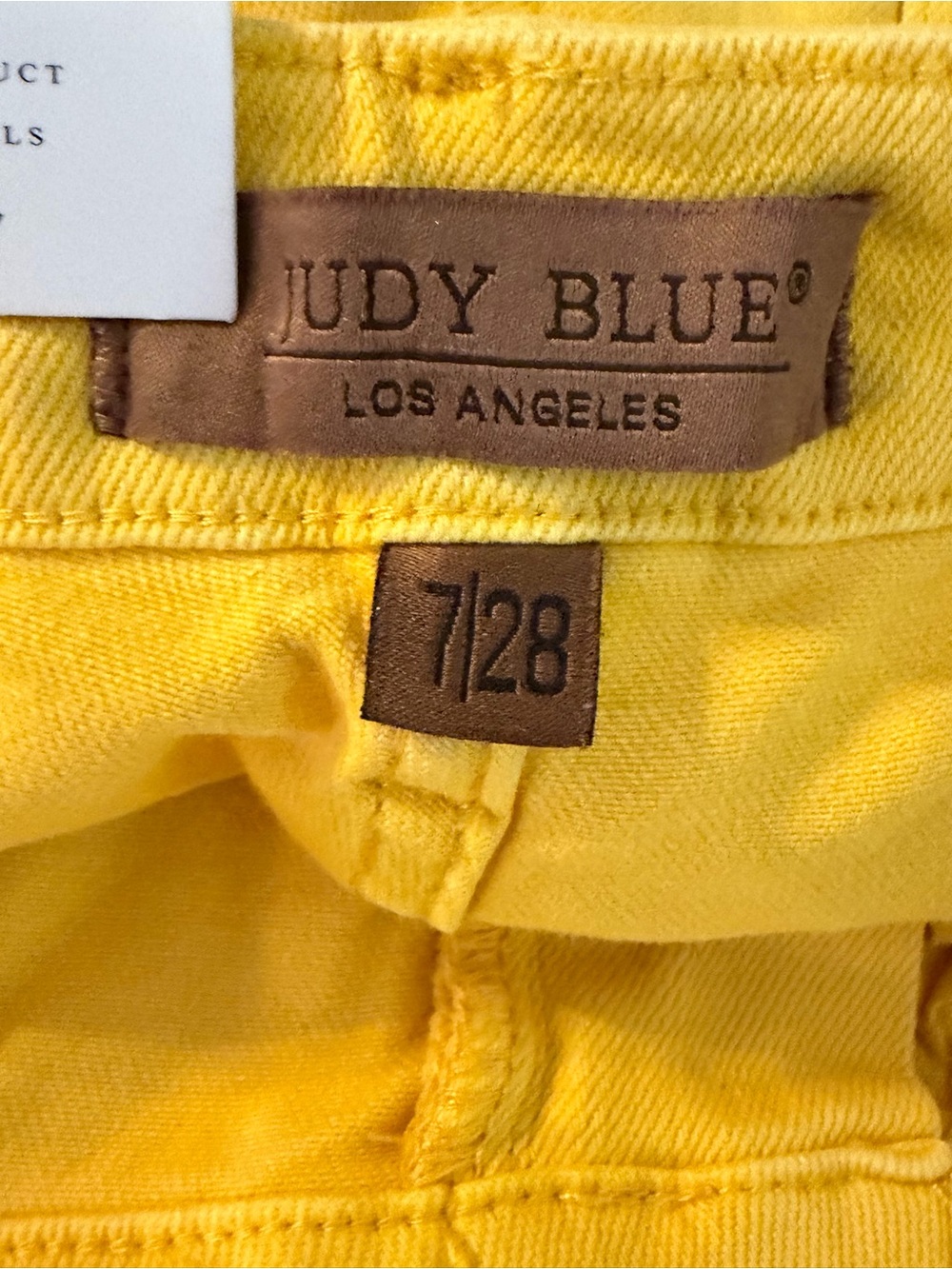 Judy Blue Yellow High Rise Braided Waist Wide Leg Crop Jeans Sz 7/28 NWT - Picture 6 of 8